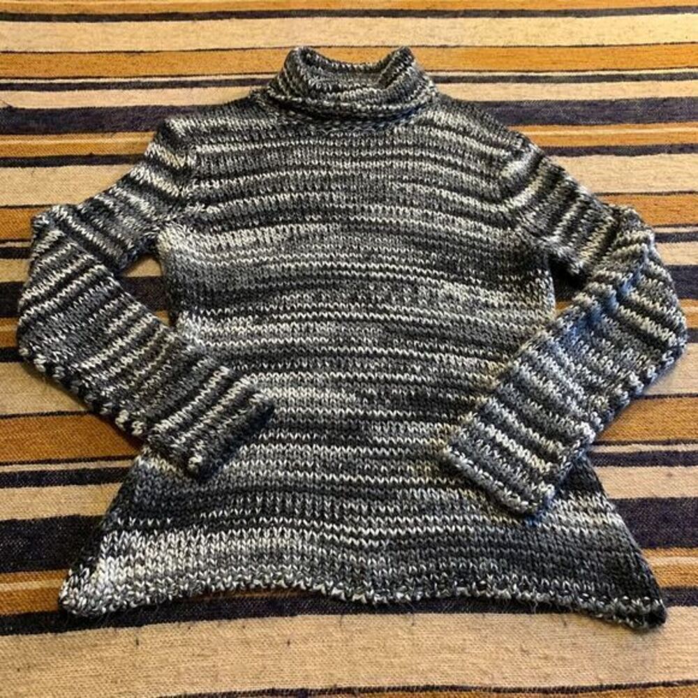 Pursuits Ltd Womens Medium Mock‎ Neck Space Dye Chunky Knit Sweater Y2K 90s